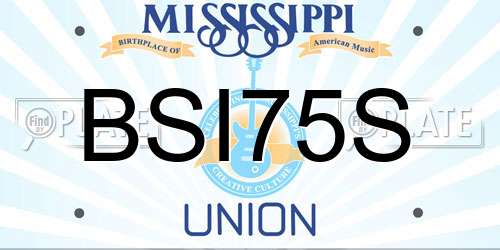BSI75S Mississippi License Plate
