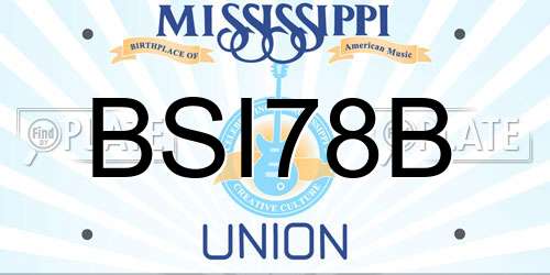 BSI78B Mississippi License Plate