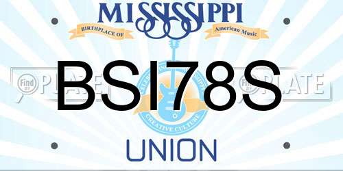 BSI78S Mississippi License Plate
