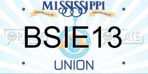 BSIE13 Mississippi License Plate