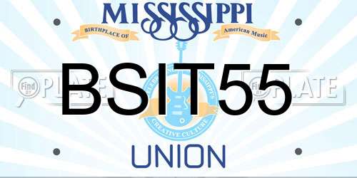 BSIT55 Mississippi License Plate