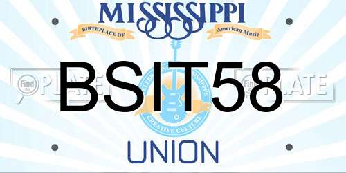 BSIT58 Mississippi License Plate