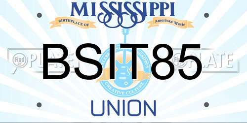 BSIT85 Mississippi License Plate