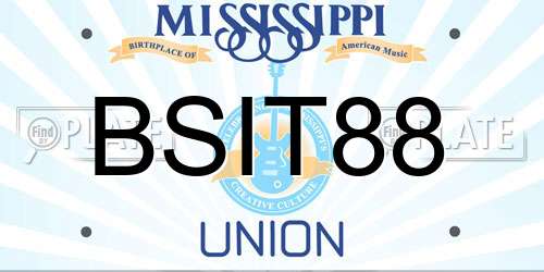 BSIT88 Mississippi License Plate