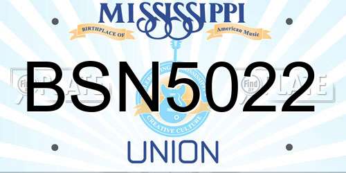 BSN5022 Mississippi License Plate