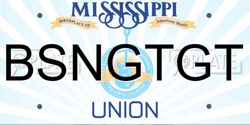 BSNGTGT Mississippi License Plate