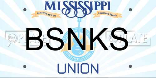 BSNKS Mississippi License Plate