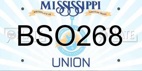 BSO268 Mississippi License Plate