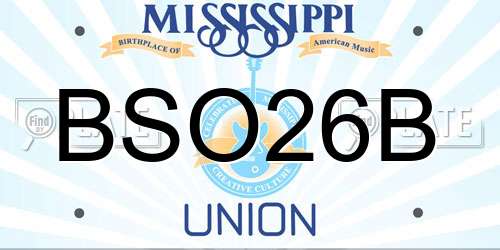BSO26B Mississippi License Plate