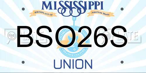 BSO26S Mississippi License Plate