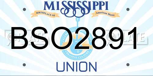 BSO2891 Mississippi License Plate