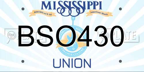 BSO430 Mississippi License Plate