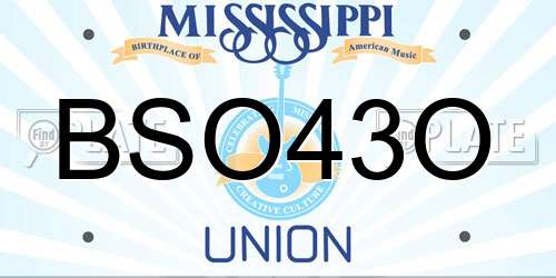 BSO43O Mississippi License Plate