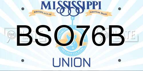 BSO76B Mississippi License Plate