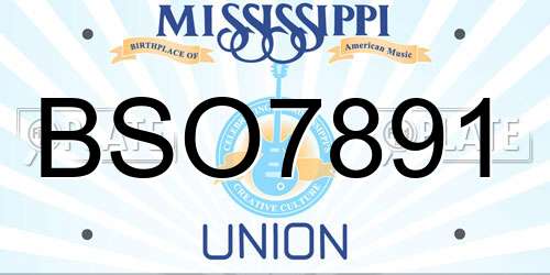 BSO7891 Mississippi License Plate