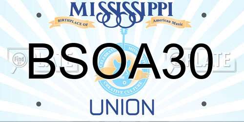 BSOA30 Mississippi License Plate