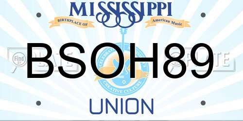 BSOH89 Mississippi License Plate