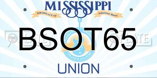 BSOT65 Mississippi License Plate