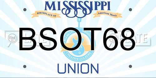 BSOT68 Mississippi License Plate