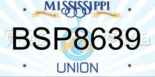 BSP8639 Mississippi License Plate