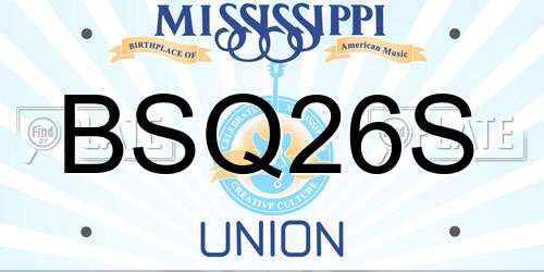 BSQ26S Mississippi License Plate