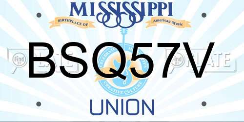 BSQ57V Mississippi License Plate
