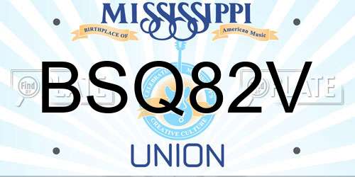 BSQ82V Mississippi License Plate
