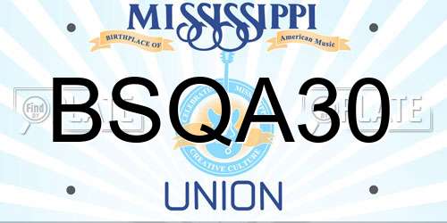 BSQA30 Mississippi License Plate