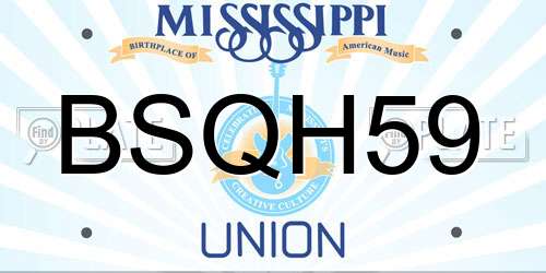 BSQH59 Mississippi License Plate