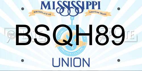 BSQH89 Mississippi License Plate