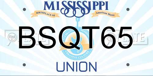 BSQT65 Mississippi License Plate