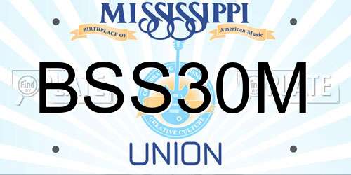 BSS30M Mississippi License Plate