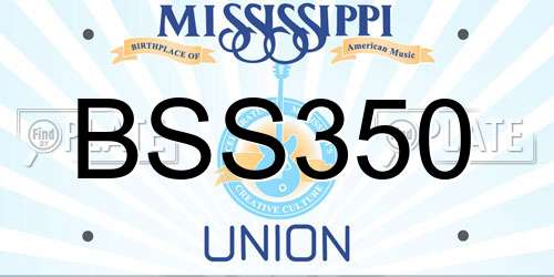 BSS350 Mississippi License Plate