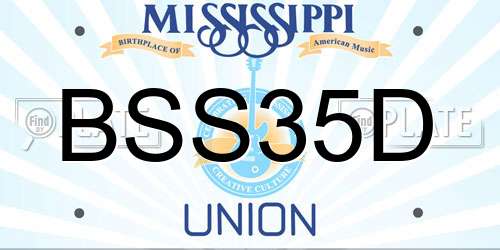 BSS35D Mississippi License Plate