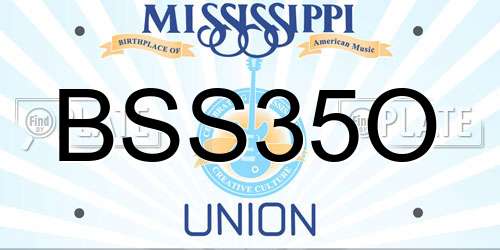BSS35O Mississippi License Plate