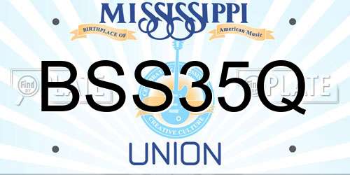 BSS35Q Mississippi License Plate