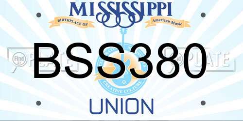 BSS380 Mississippi License Plate