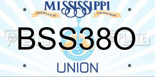 BSS38O Mississippi License Plate
