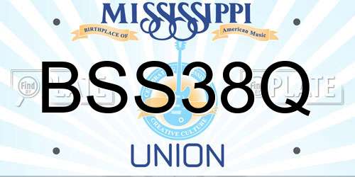 BSS38Q Mississippi License Plate