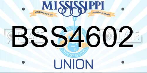 BSS4602 Mississippi License Plate