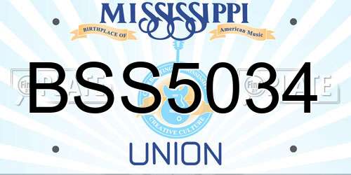BSS5034 Mississippi License Plate