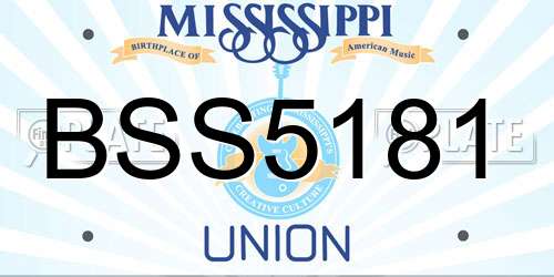 BSS5181 Mississippi License Plate