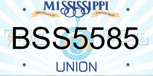 BSS5585 Mississippi License Plate