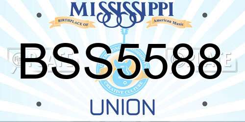 BSS5588 Mississippi License Plate