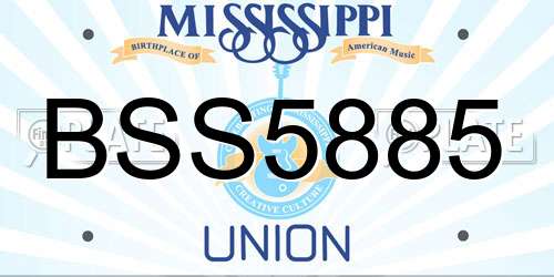 BSS5885 Mississippi License Plate