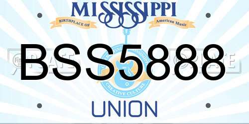 BSS5888 Mississippi License Plate