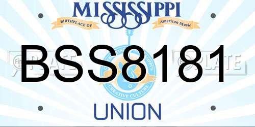 BSS8181 Mississippi License Plate