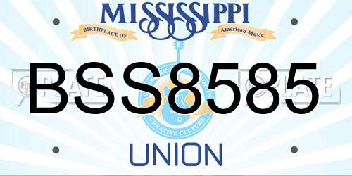 BSS8585 Mississippi License Plate