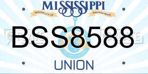 BSS8588 Mississippi License Plate