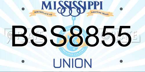 BSS8855 Mississippi License Plate